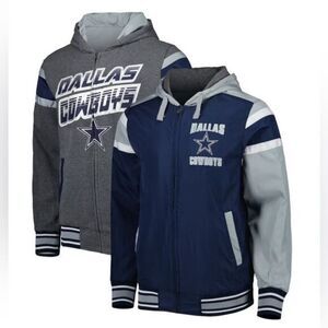 NWOT NFL G-III by Carl Banks Dallas Cowboys Reversible Full Zip Hoodie Jacket- L